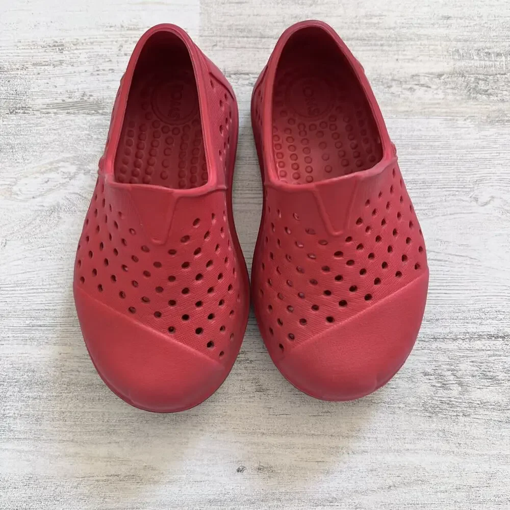 🌵3/$20 Toms Romper Slip On Shoes Toddler Size 5 Red EVA Water Beach Pool Summer